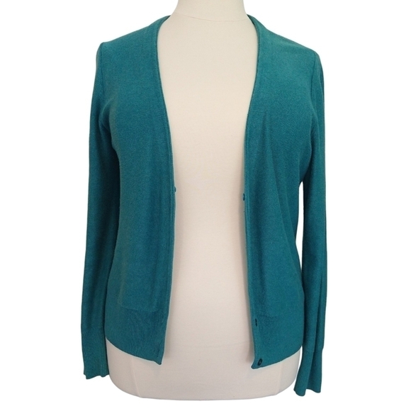 CAbi Sweaters - Cabi 3018 Tearoom Teal Button-Up Cardigan Classic Business Casual